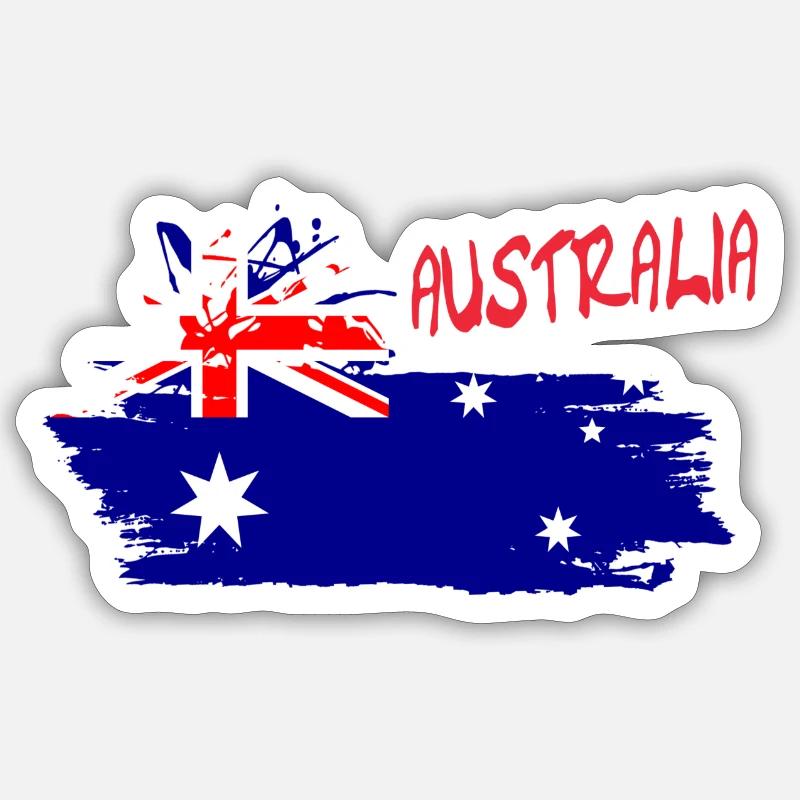 Australien, Down Under - Sticker Größe S (10 x 10 cm) - Mattweiß