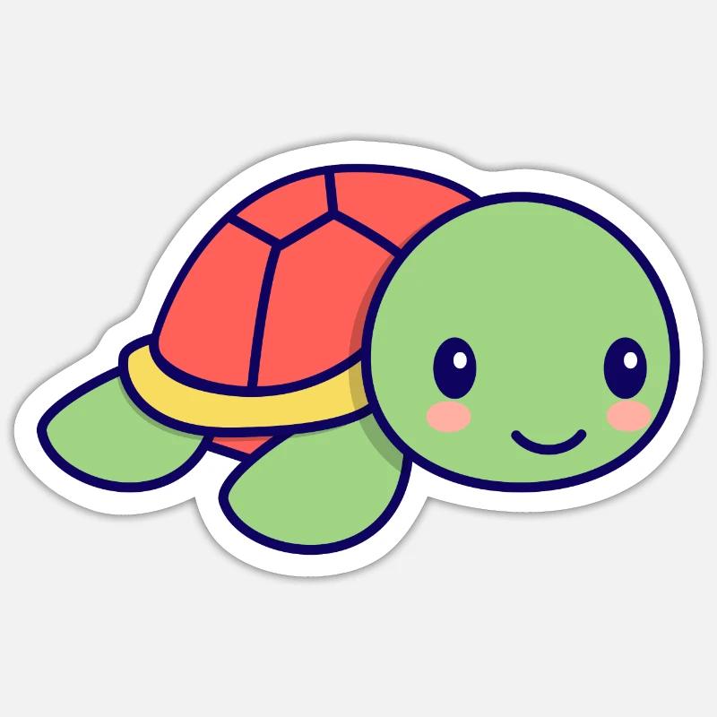 Schildkröte - Sticker Größe S (10 x 10 cm) - Mattweiß