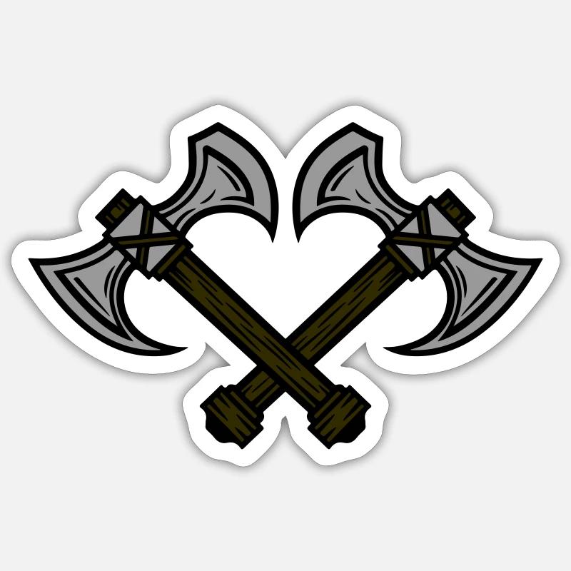 Axe Element - Sticker size S (10 x 10 cm) - white matte