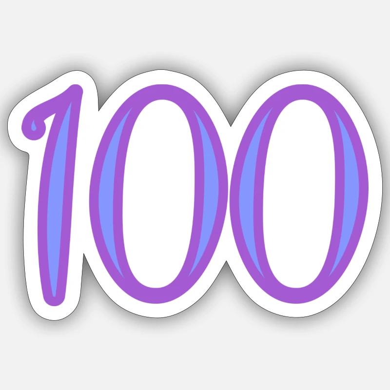 100 - Sticker Größe S (10 x 10 cm) - Mattweiß
