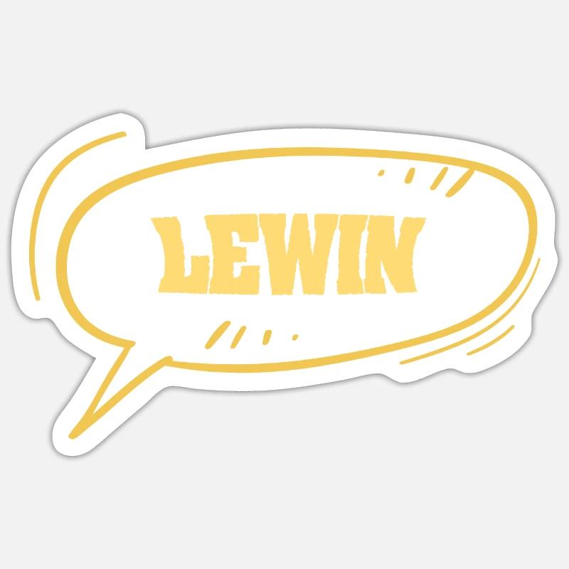 Prénom Lewin - Sticker taille S (10 x 10 cm) - blanc mat