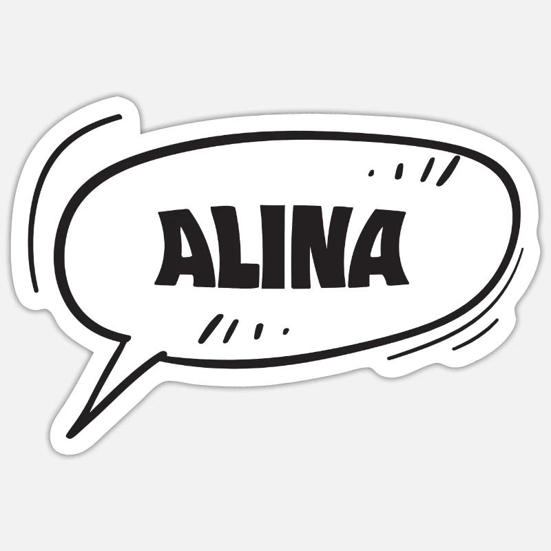 Alina - Sticker Größe S (10 x 10 cm) - Mattweiß