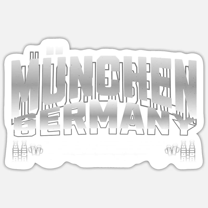 München Germany Munich Deutschland - Sticker size S (10 x 10 cm) - white matte