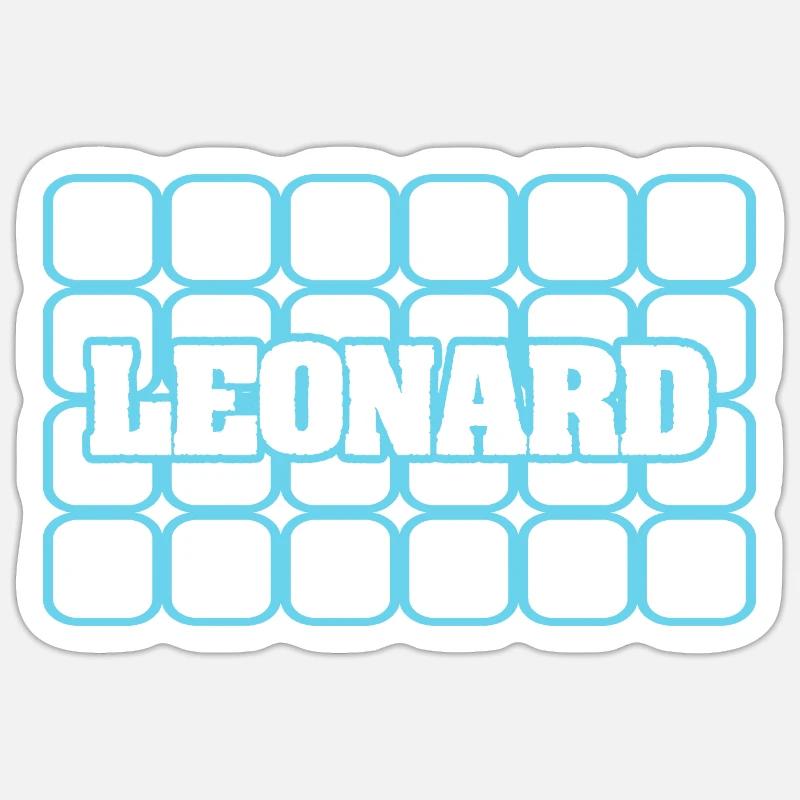 Leonard - Sticker taille S (10 x 10 cm) - blanc mat