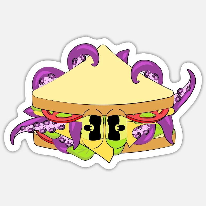 TENTACULAR BITE - Sticker size S (10 x 10 cm) - white matte
