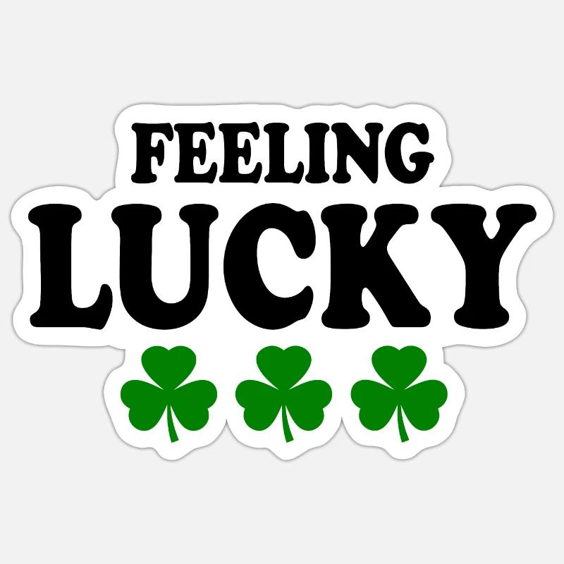 feeling lucky - Sticker taille S (10 x 10 cm) - blanc mat