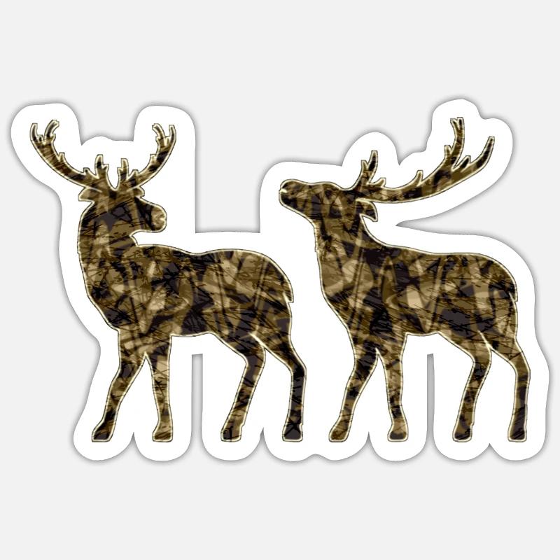 Hirsch - Sticker Größe S (10 x 10 cm) - Mattweiß