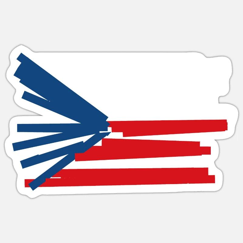 Drapeau de la République tchèque - Art moderne Sticker taille S (10 x 10 cm)