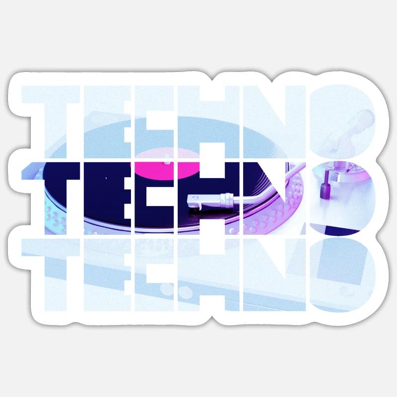 Techno #1 Sticker Größe S (10 x 10 cm)