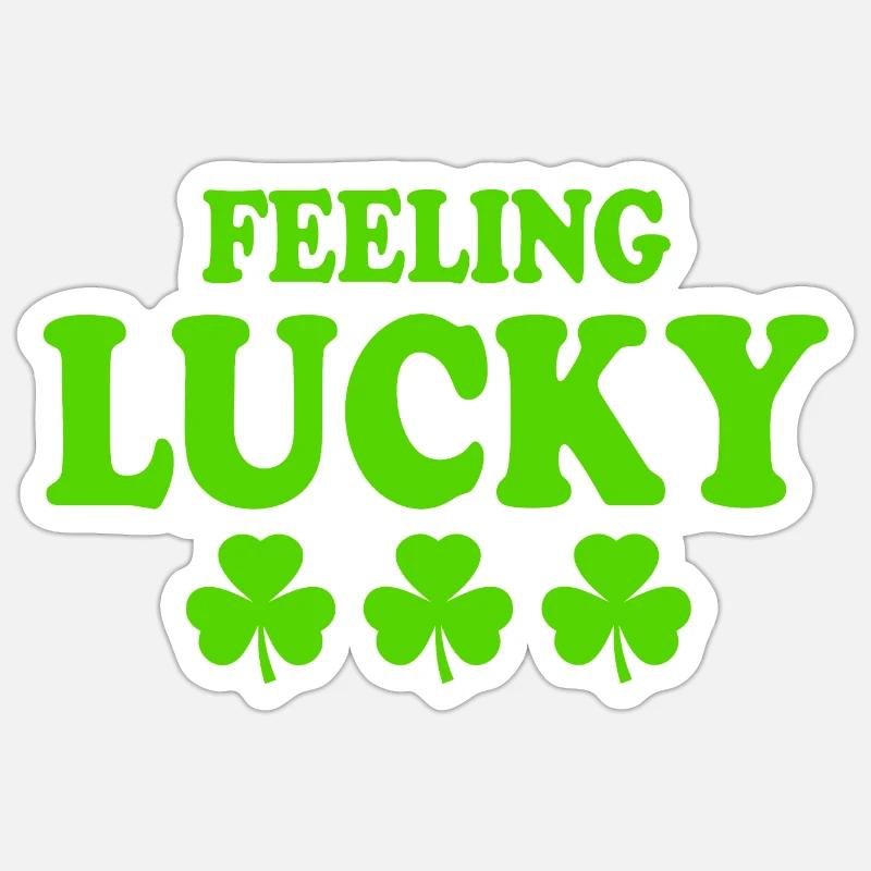 feeling lucky - Sticker Größe S (10 x 10 cm) - Mattweiß
