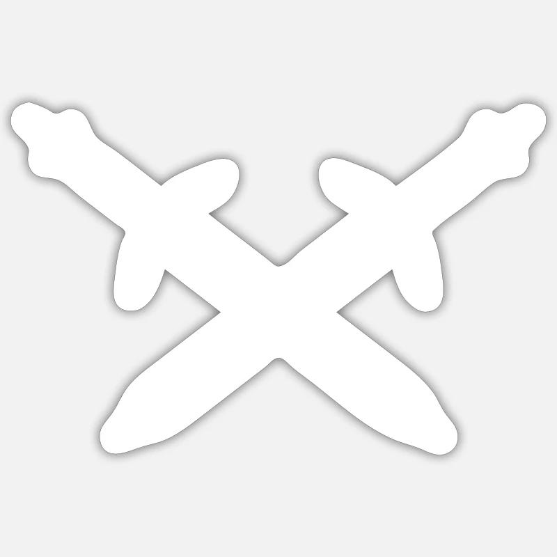 Sword Icon - Sticker size S (10 x 10 cm) - white matte