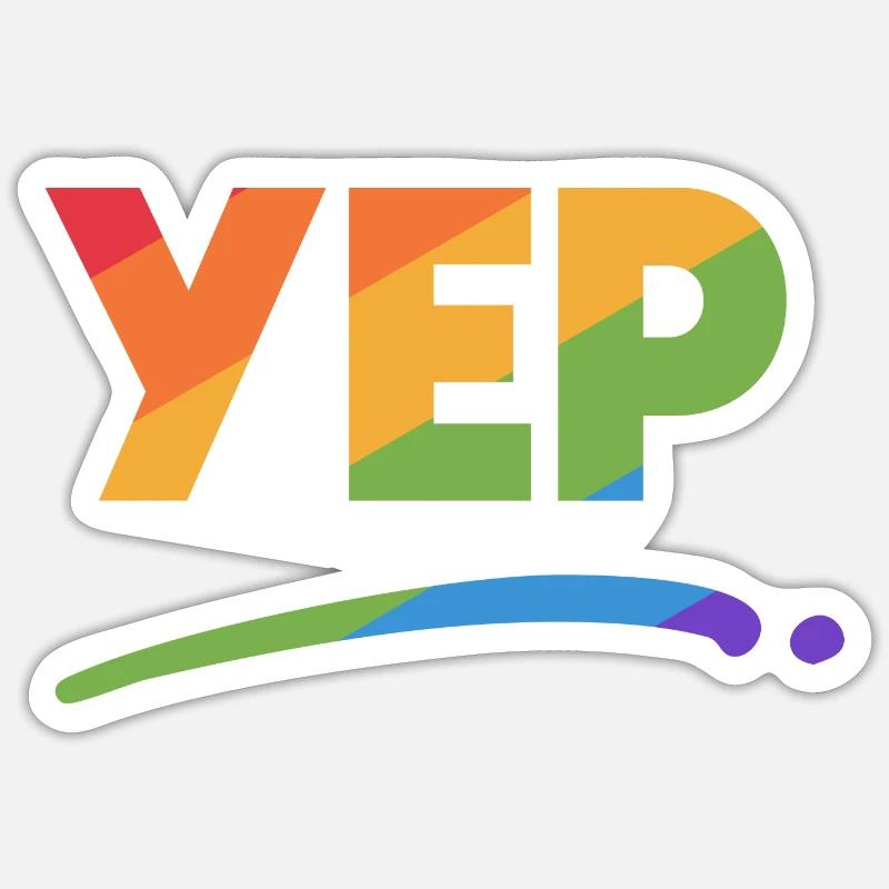 Yep - Sticker taille S (10 x 10 cm) - blanc mat