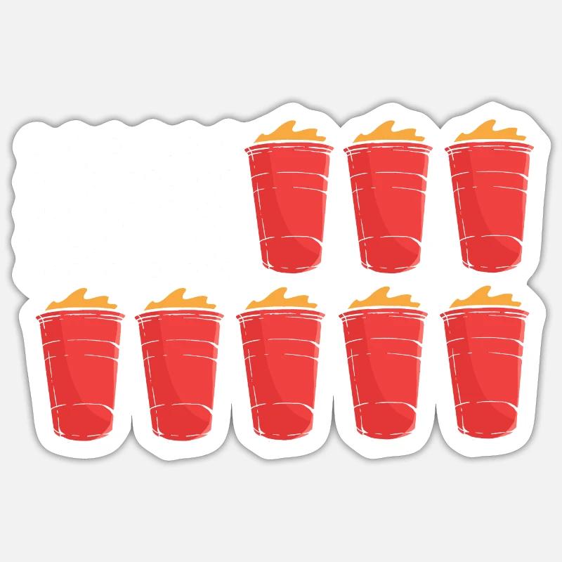 Beer Pong Beer Pong - Sticker taille S (10 x 10 cm) - blanc mat