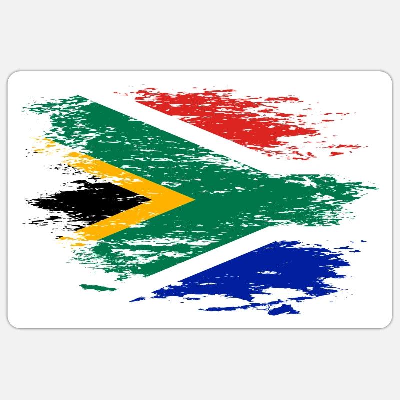 Drapeau de l’Afrique du Sud utilisé Sticker taille S (10 x 10 cm)