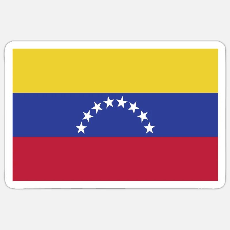 Drapeau du Venezuela - Sticker taille S (10 x 10 cm) - blanc mat