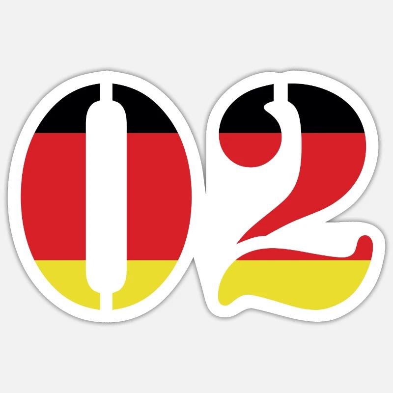 Maillot 2 numéros Allemagne - Sticker taille S (10 x 10 cm) - blanc mat