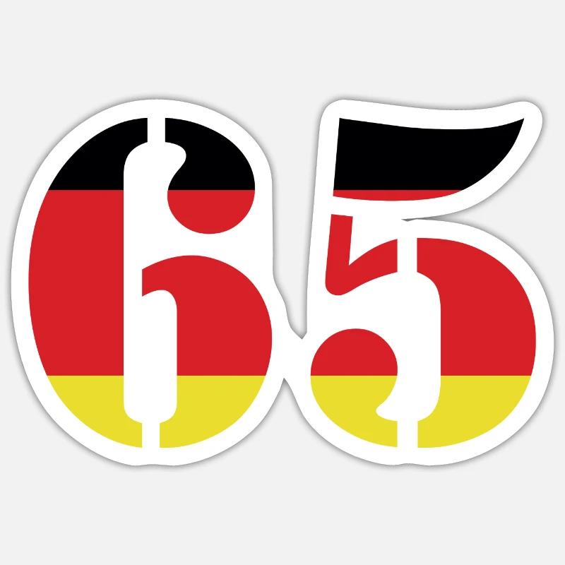 65 Number Jersey Germany - Sticker size S (10 x 10 cm) - white matte