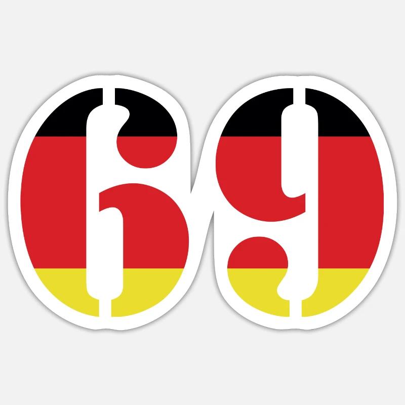 69 Numéro Jersey Allemagne - Sticker taille S (10 x 10 cm) - blanc mat