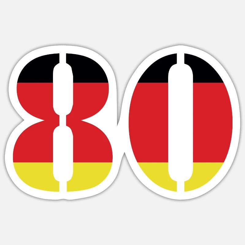 80 Number Jersey Germany - Sticker size S (10 x 10 cm) - white matte