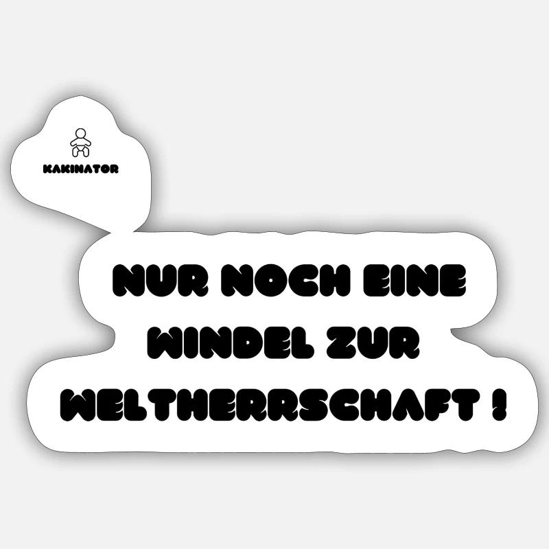 Kakinator Windel - Sticker Größe S (10 x 10 cm) - Mattweiß