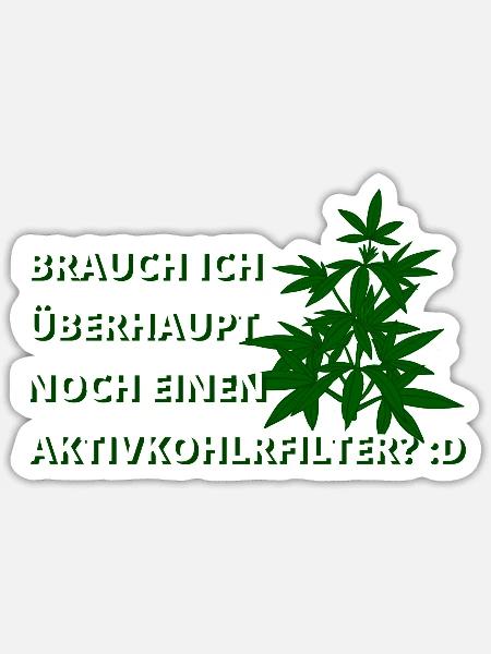 Cannabis Anpflanzen - Sticker Größe S (10 x 10 cm) - Mattweiß