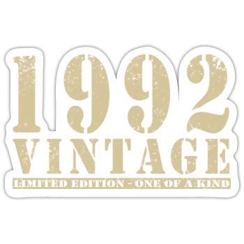 Original 1992 Vintage Vintage anniversaire rétro - Sticker taille S (10 x 10 cm) - blanc mat - Devant