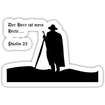 Der Herr ist mein Hirte - Sticker Größe S (10 x 10 cm) - Mattweiß - Vorne