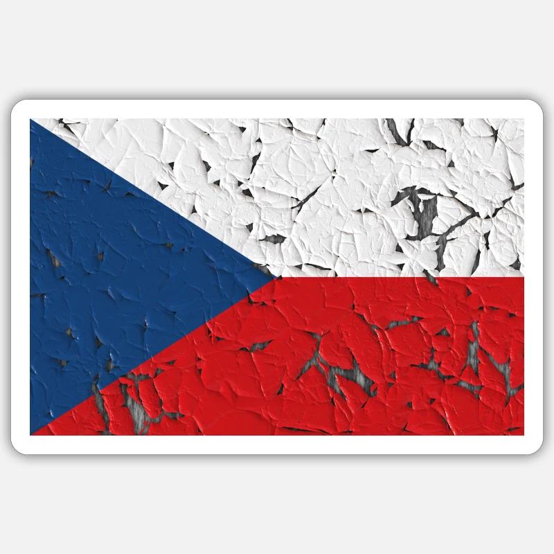 Tschechien - Sticker Größe S (10 x 10 cm) - Mattweiß