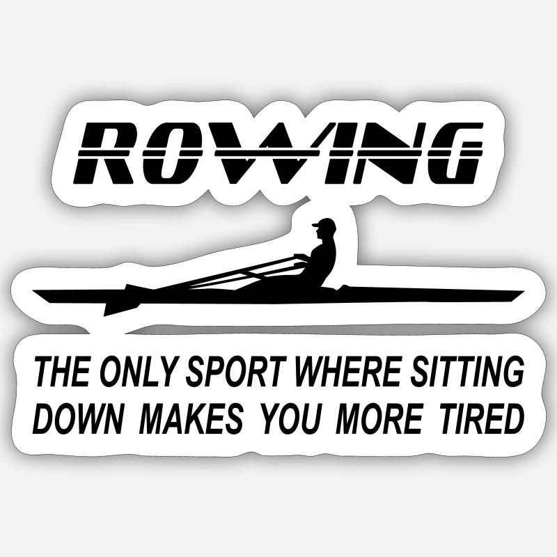 Rowing, Rower, Funny, Rowing Boat - Sticker size S (10 x 10 cm) - white matte