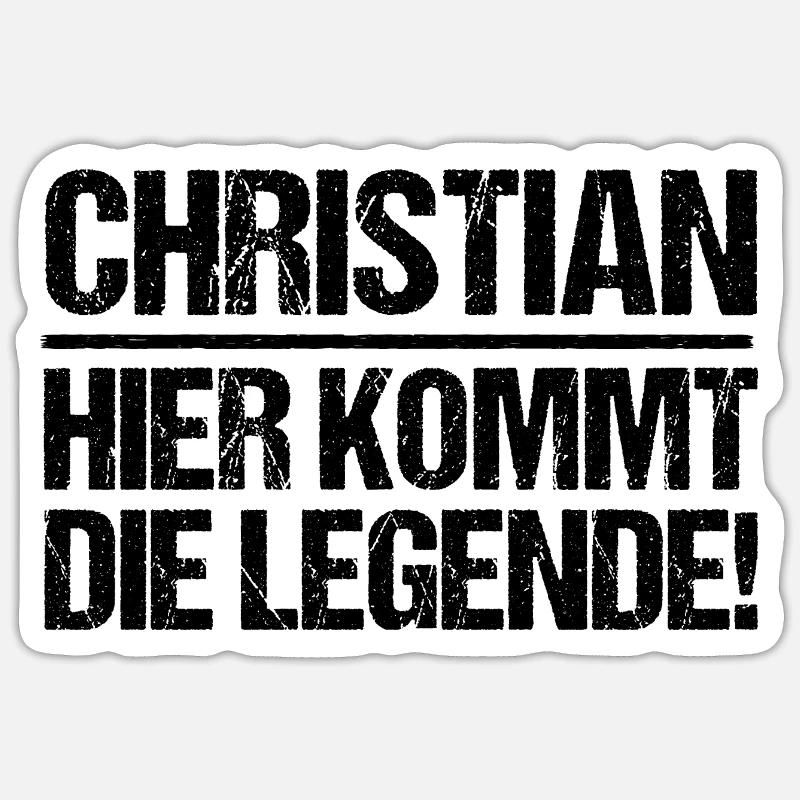 First name Chris Christian - Sticker size S (10 x 10 cm) - white matte