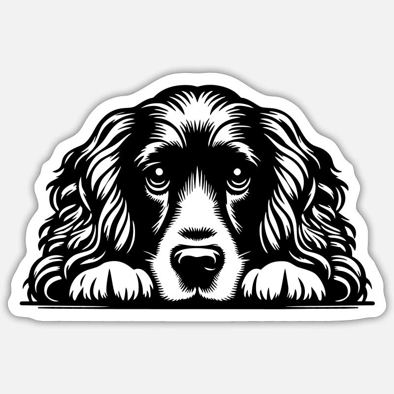 Cocker Spaniel Kopf mit Pfoten Sticker Größe S (10 x 10 cm)