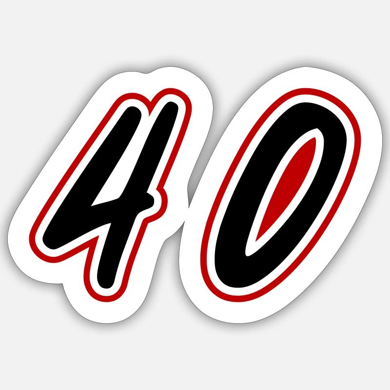 40 Symbole numérique - Sticker taille S (10 x 10 cm) - blanc mat