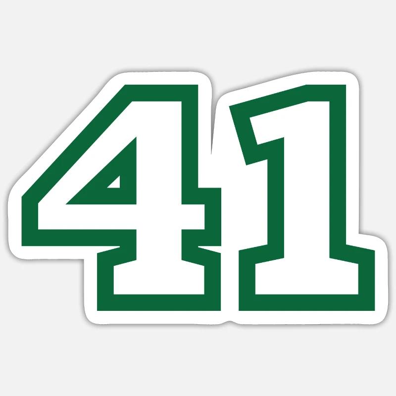 Startnummer 41 green sport - Sticker Größe S (10 x 10 cm) - Mattweiß