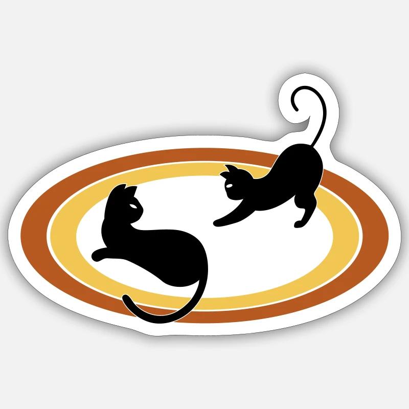 Drôles de chats | Vectorale Sticker taille S (10 x 10 cm)