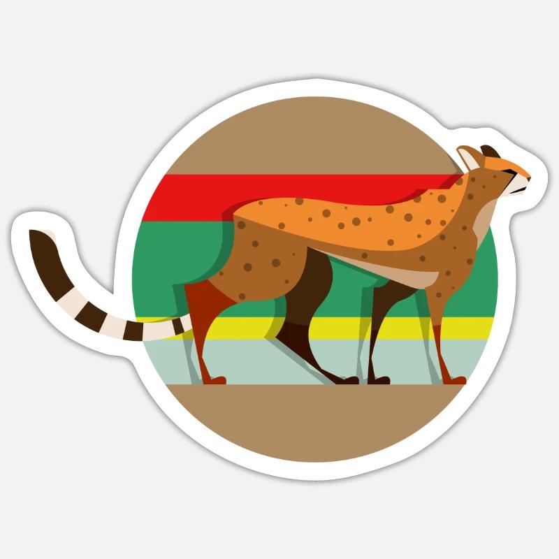 Guépard - Course à pied Sticker taille S (10 x 10 cm)