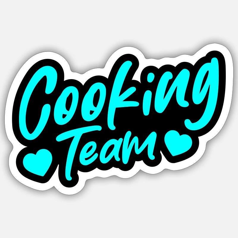 Cooking Team - Sticker Größe S (10 x 10 cm) - Mattweiß