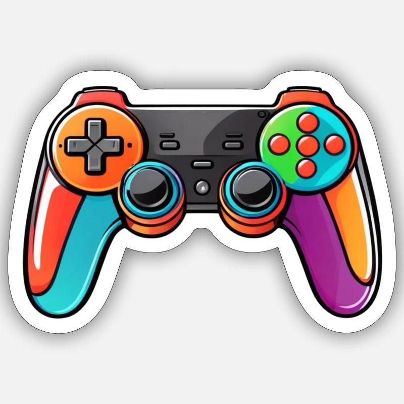 Gamepad Controller Farben Bunt Sticker Größe S (10 x 10 cm)
