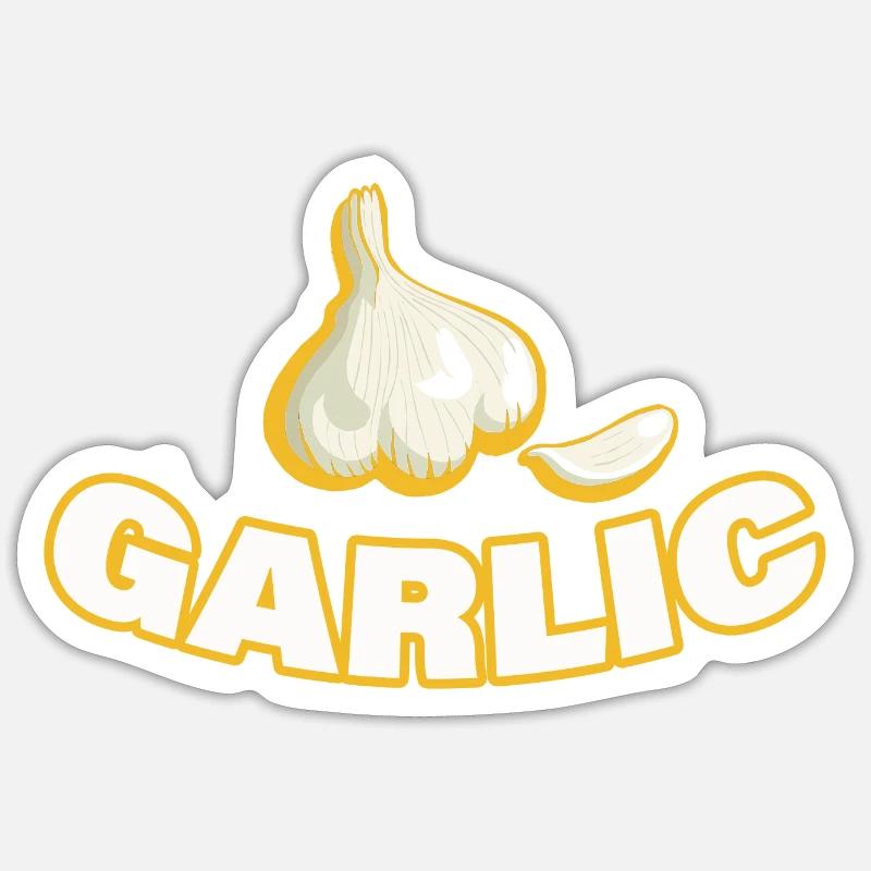 GARLIC - Sticker Größe S (10 x 10 cm) - Mattweiß