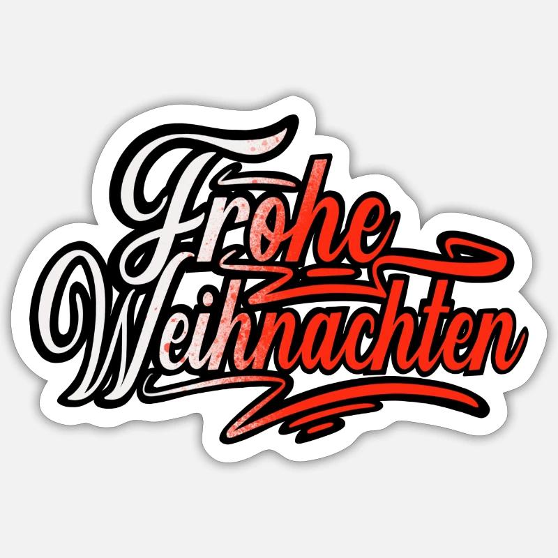 Frohe Weihnachten - Sticker Größe S (10 x 10 cm) - Mattweiß