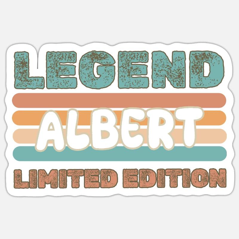 Prénom Albert - Sticker taille S (10 x 10 cm) - blanc mat