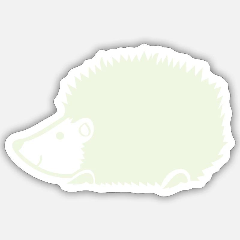 hérisson - Sticker taille S (10 x 10 cm) - blanc mat