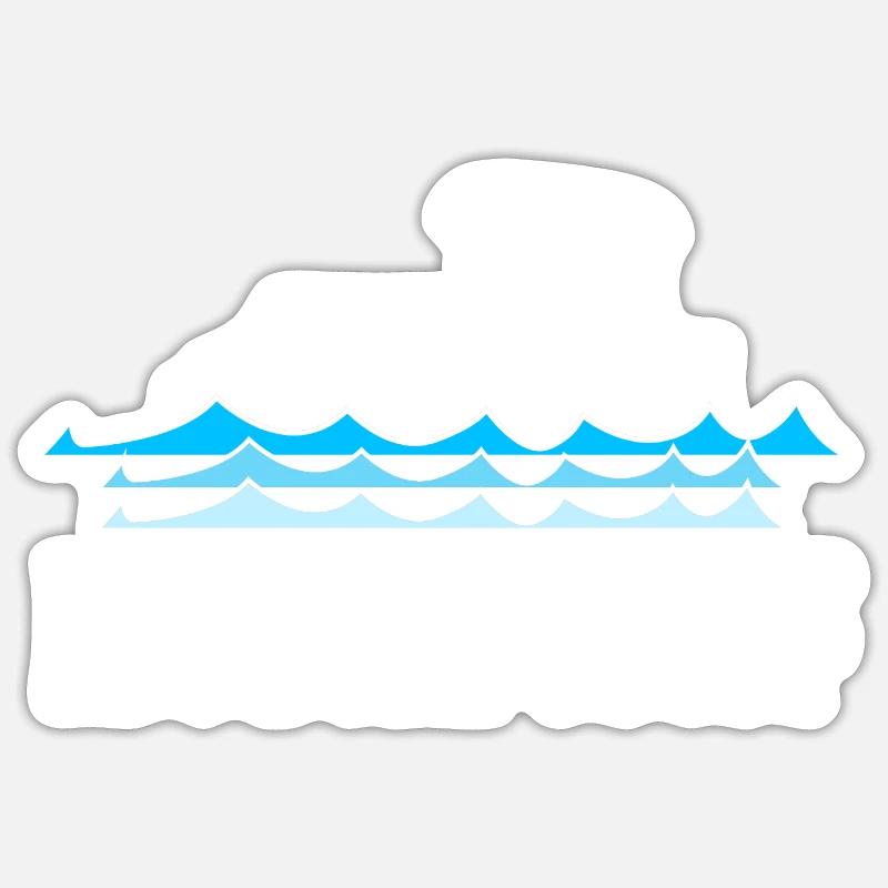 Pontonboot Boot Boote - Sticker Größe S (10 x 10 cm) - Mattweiß
