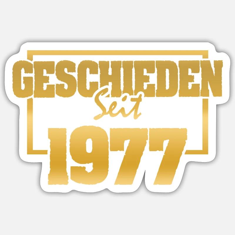 Mariage 1977 - Sticker taille S (10 x 10 cm) - blanc mat