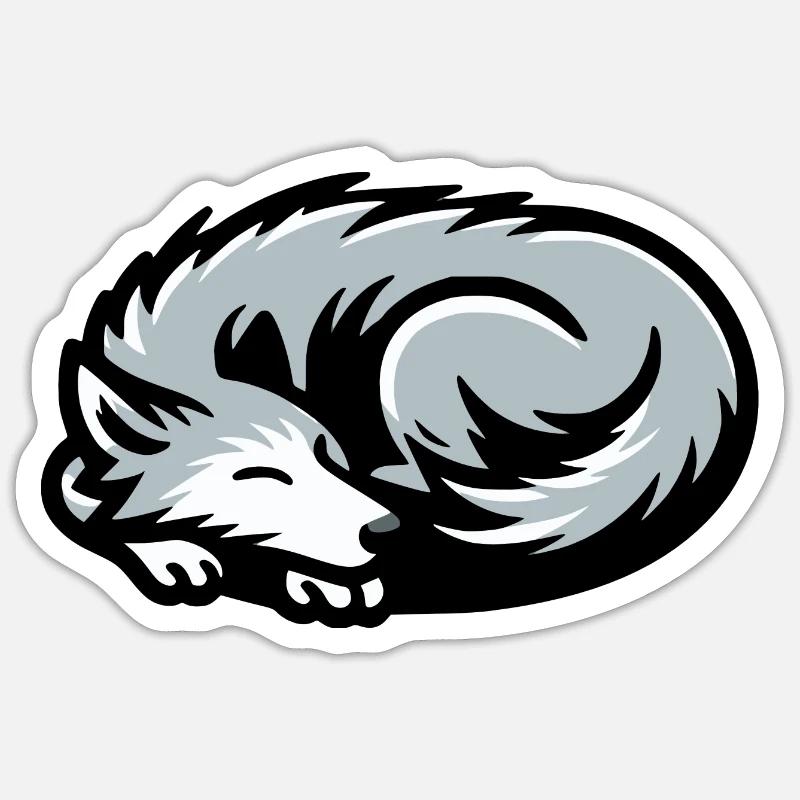 Sleeping Wolf Sticker size S (10 x 10 cm)