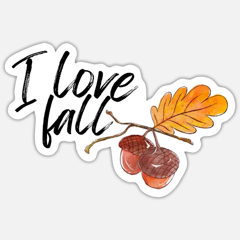 I love fall - Sticker size S (10 x 10 cm) - white matte