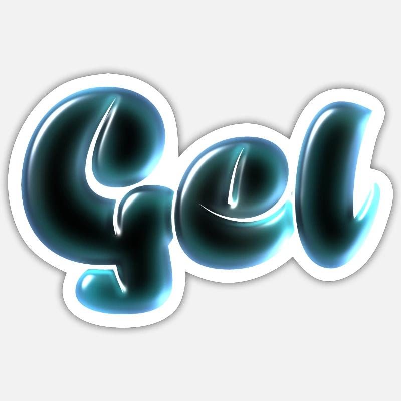 Gel Text Effect - Sticker size S (10 x 10 cm) - white matte