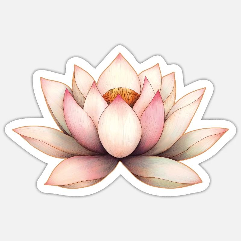 Fleur de lotus - Sticker taille S (10 x 10 cm) - blanc mat