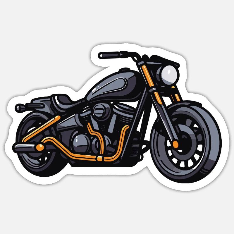 Motorrad Biker - Sticker Größe S (10 x 10 cm) - Mattweiß