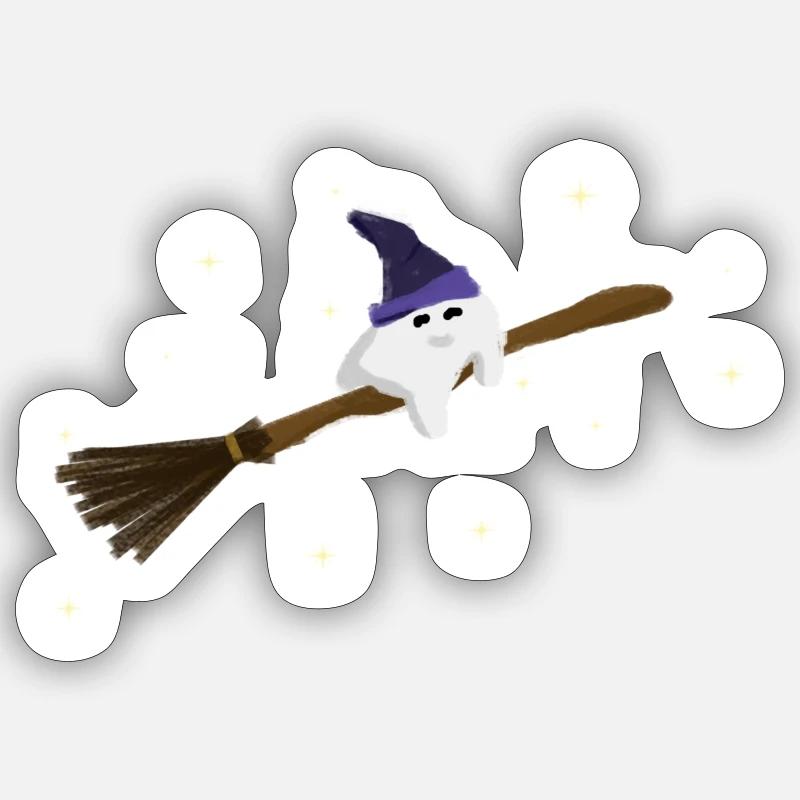 Pookie (white ball) - Sticker size S (10 x 10 cm) - white matte