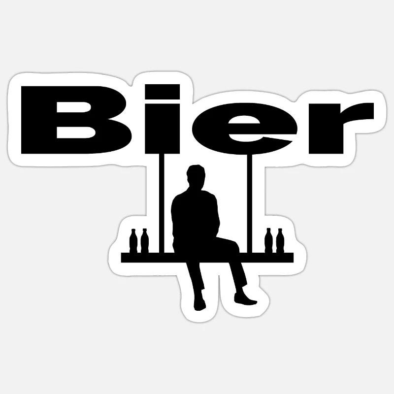 Bier - Sticker Größe S (10 x 10 cm) - Mattweiß